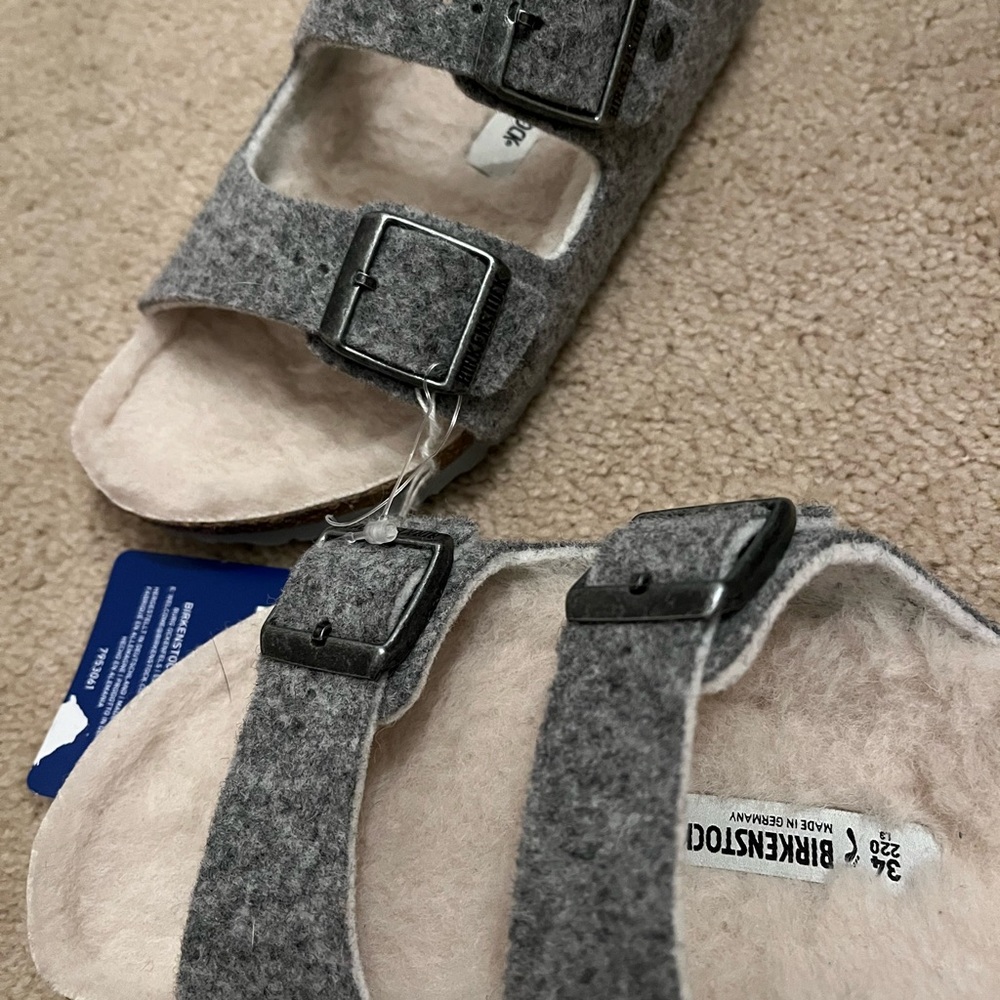 Birkenstock grey wool sandals/slippers size 34 - Picture 6 of 6
